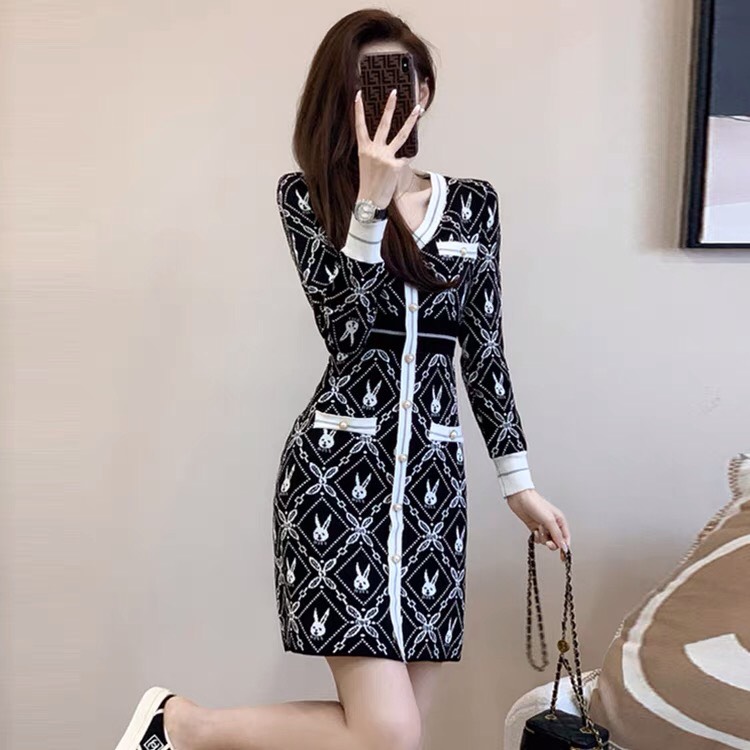ĐẦM LEN THỎ VIỀN D13